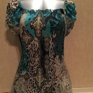 Lovely torquoise and black blouse